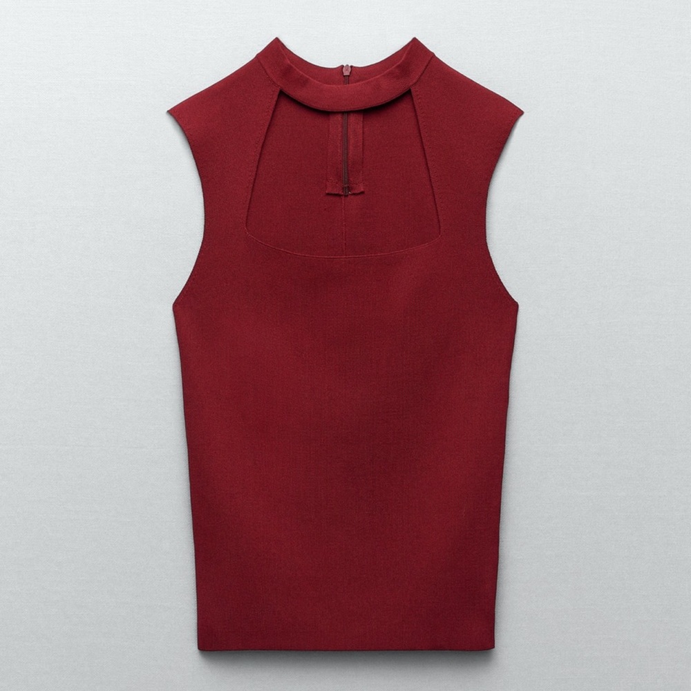 SQUARE NECK KNIT TOP